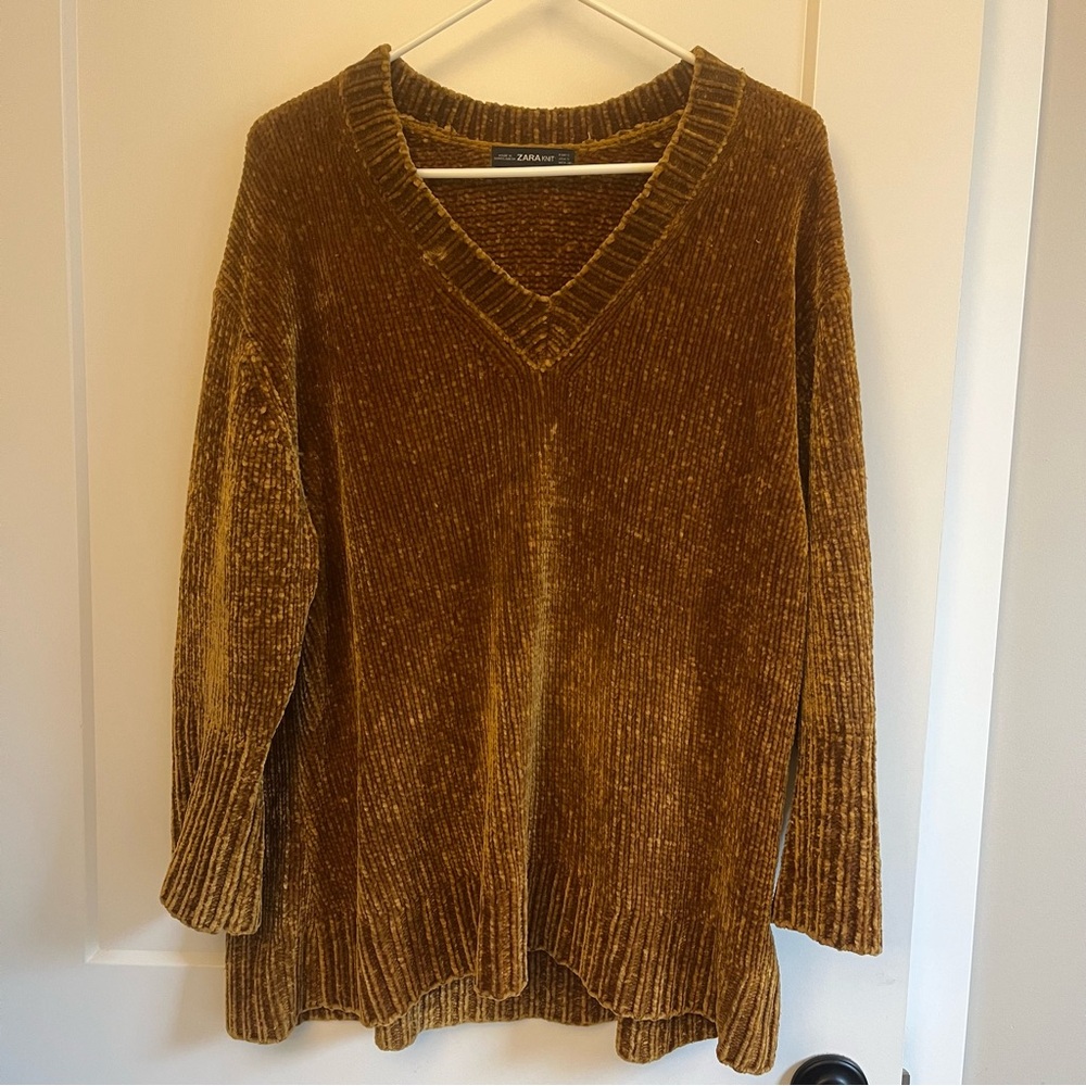 Zara Knit oversized chenille sweater